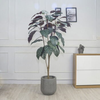 Cây Lá Môn Giả Để Bàn, Tủ Kệ Góc Làm Việc [45cm]