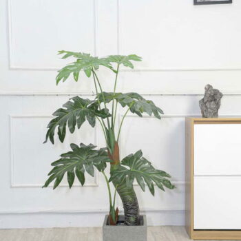 Cây Lá Xẻ Đu Đủ Nhân Tạo Trang Trí Cửa Hàng, Căn Hộ, Công Ty [1m15]