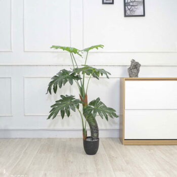 Cây Lá Xẻ Đu Đủ Nhân Tạo Trang Trí Cửa Hàng, Căn Hộ, Công Ty [1m15]
