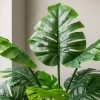 Cây trầu bà giả lá xẻ monstera cao 1m3 chậu sứ trắng tinh tế trang trí mọi không gian