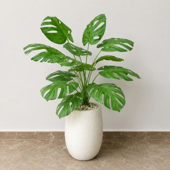 Chậu cây trầu bà giả Monstera 95cm trang trí nội thất