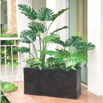Bồn Cây Lá Xẻ Monstera Giả Trang Trí Cửa Hàng, Studio, Tiệm Quán, Văn Phòng, Nhà Cửa – Cao 1m4– Mã: PN-CG0175
