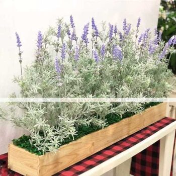 Bồn Hoa Oải Hương Giả Trang Trí Cửa Hàng, Studio, Tiệm Quán, Văn Phòng, Nhà Cửa – Dài 1m3 – Mã: PN-CG0177