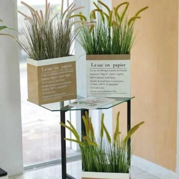 Cỏ Đuôi Chồn Giả Mix Hộp Giấy Vintage Trang Trí Cửa Hàng, Studio, Tiệm Quán, Văn Phòng, Nhà Cửa – Cao 70cm – Mã: PN-CG0198