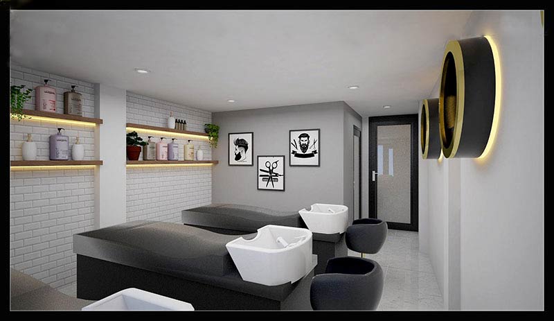 Thiết kế tiệm tóc nam nhỏ