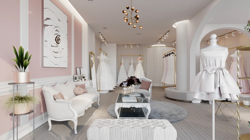 Ý tưởng decor tiệm áo cưới đẹp mê mẩn