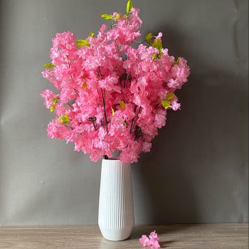 Cành đào giả màu hồng sen, thanh lịch cắm hoa trang trí nhà cửa, văn phòng, cửa hàng