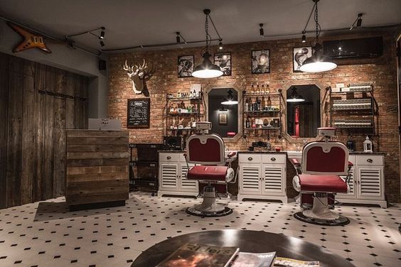 trang trí barber shop