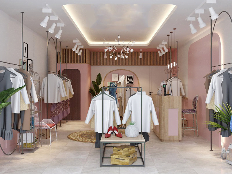 trang trí shop quần áo nữ nhỏ