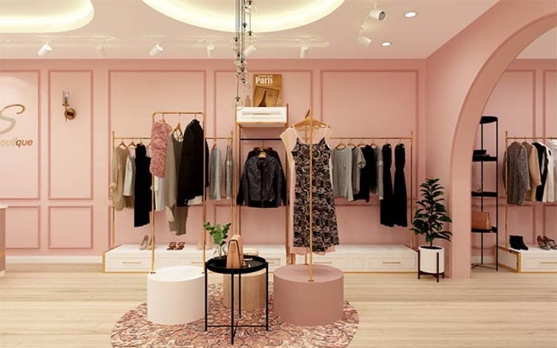 trang trí shop quần áo nữ nhỏ