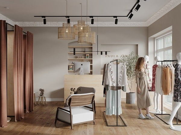 trang trí shop quần áo nữ nhỏ