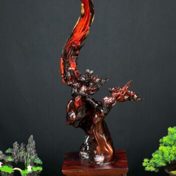 Tượng Gỗ Chim Trĩ Khắc Thủ Công Từ Gỗ Trắc Đỏ Đen