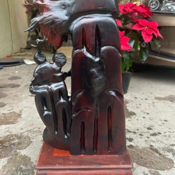 Tượng Gỗ Cụ Di Lạc Gỗ Trắc Hàng Liền Khối