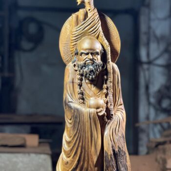 Tượng Gỗ Đạt Ma Điêu Khắc Thủ Công Từ Gỗ Bác Xanh Mộc Châu