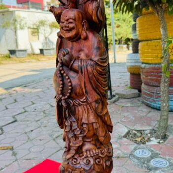 Tượng Gỗ Di Lặc Khắc Thủ Công Từ Gỗ Sưa Đỏ Bắc