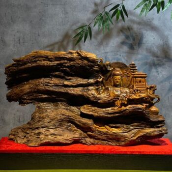 Tượng Gỗ Nhất Tâm Bái Phật Được Điêu Khắc Thủ Công Từ Gỗ Bách Xanh Mộc Châu