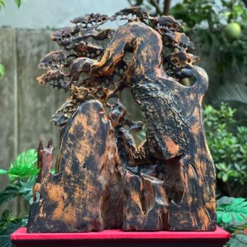 Tượng Gỗ Tam Tam Đa Phúc Lộc Thọ Điêu Khắc Thủ Công Từ Gỗ Gù Hương ( Xá Xị)