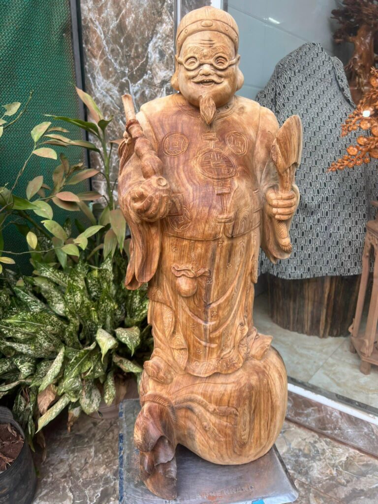 Tượng Gỗ Thương Gia Khắc Thủ Công Từ Gỗ Ngọc Am
