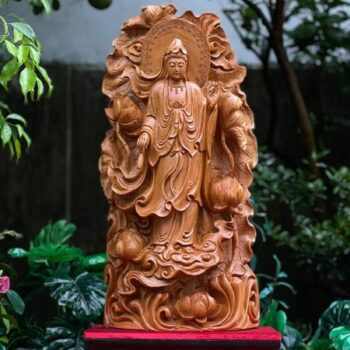 Tượng Gỗ Phật Bà Quan Âm Khắc Thủ Công Từ Gỗ Ngọc Am Thơm