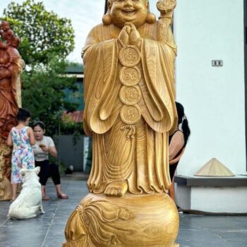 Tượng Phật Chúc Phúc Điêu Khắc Thủ Công Từ Gỗ Cẩm Vàng