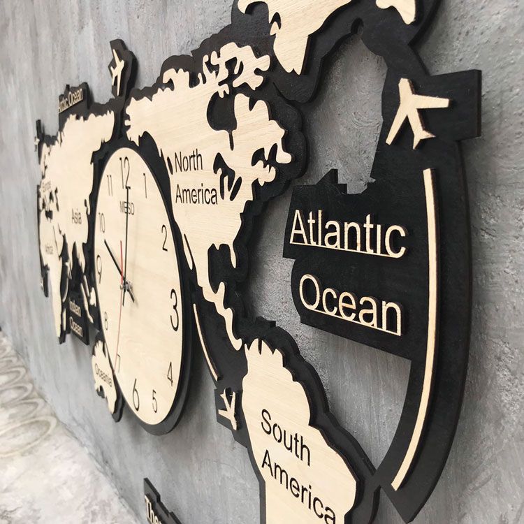 Đồng Hồ Bản Đồ Thế Giới Treo Tường – Mã: PNW 027