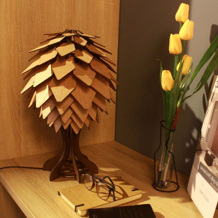 Đèn Ngủ Gỗ Để Bàn Hình Cây Đẹp – Mã: DN 008