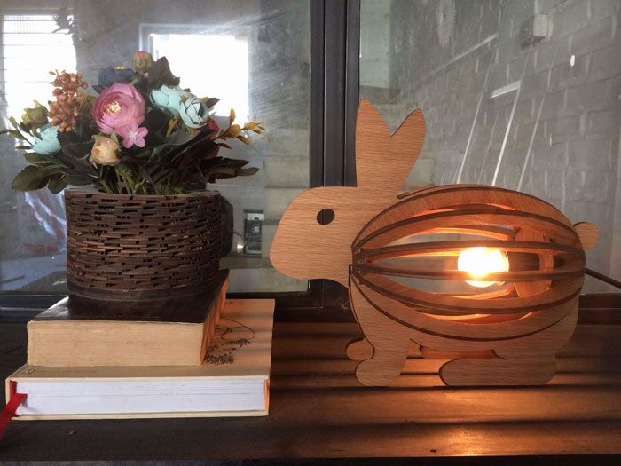 Đèn Ngủ Bằng Gỗ Hình Con Thỏ