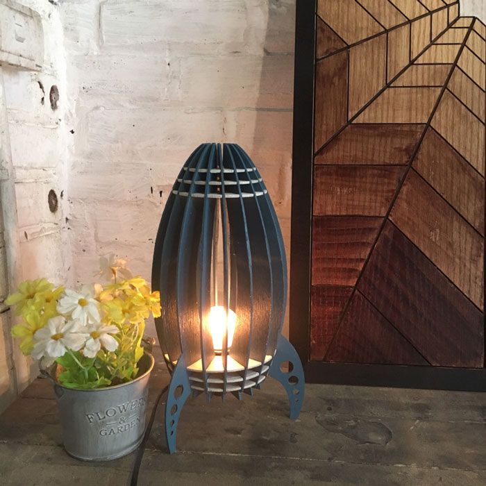 Đèn Ngủ Để Bàn Bằng Gỗ Hình Tàu Con Thoi – Mã: DN 009