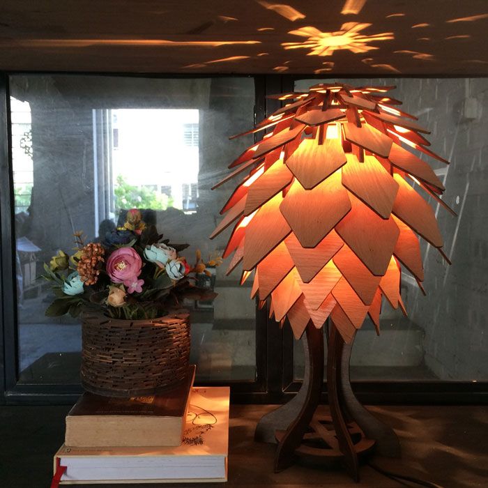 Đèn Ngủ Gỗ Để Bàn Hình Cây Đẹp – Mã: DN 008