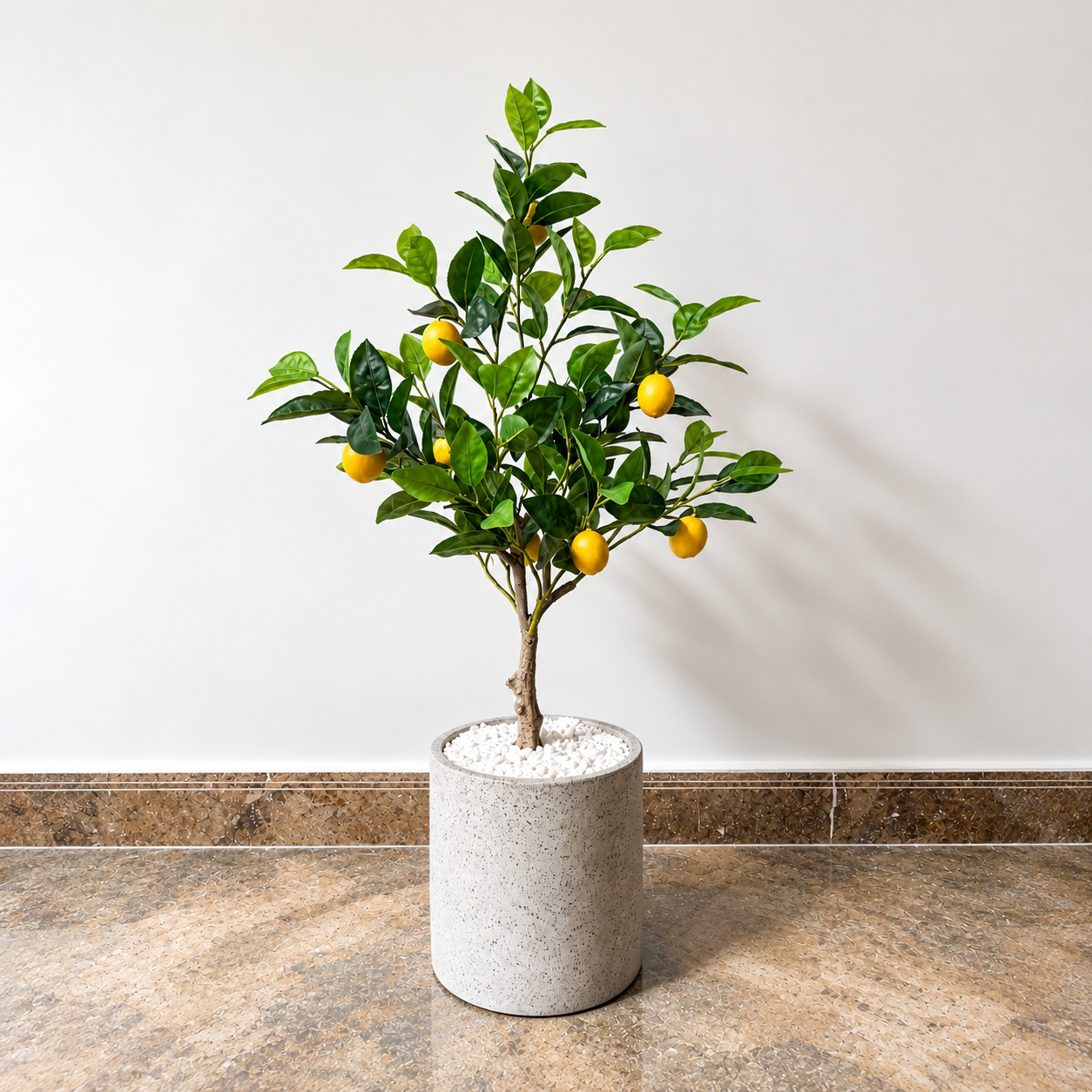 Cây chanh Mỹ giả trang trí cửa hàng cao 60cm kèm chậu nhựa