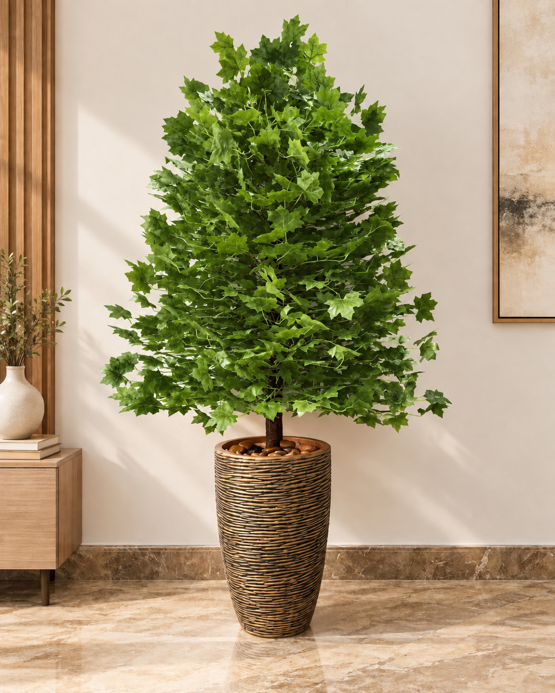 Cây Phong Lá Xanh Giả Trang Trí Nội & Ngoại Thất - Cao 1m6 - Mã: PN-CG001