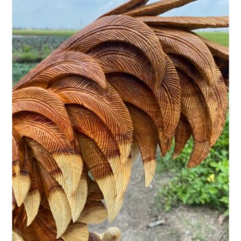 Tượng Gia Đình Gà Hoa Phù Dung Linh Vật Phong Thủy – Gỗ Hương Tuyệt Đẹp – TPTG 04