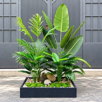 Bồn Cây Giả Nhiệt Đới 80x50cm Trang Trí Nhà Ở, Văn Phòng