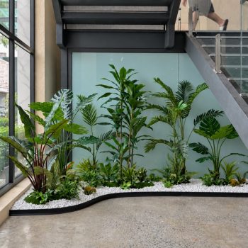 Tiểu Cảnh Cây Giả Trang Trí Gầm Cầu Thang Đẹp, Tự Nhiên